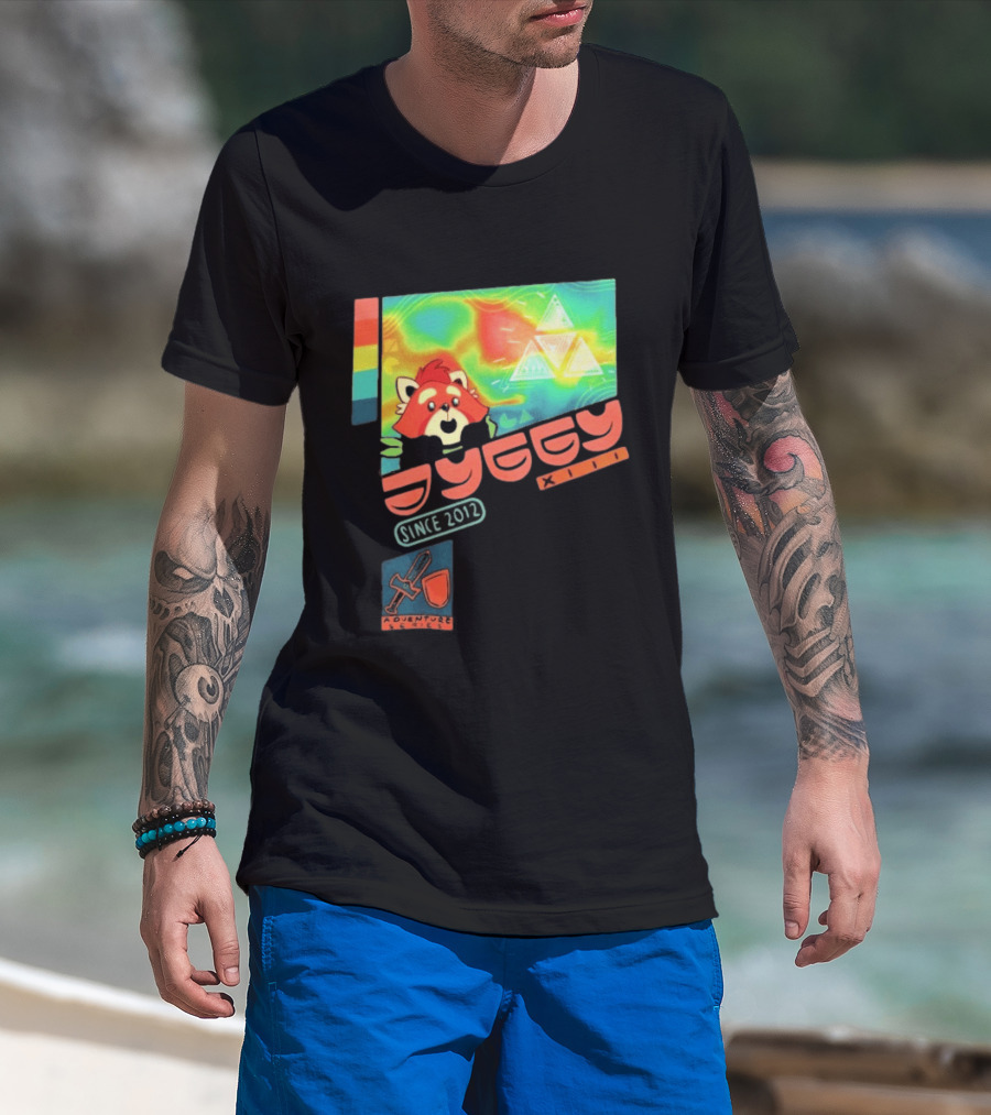 Jyggy Adventuring Since 2012 Red Panda Adventure Seeker Triangles T-Shirt