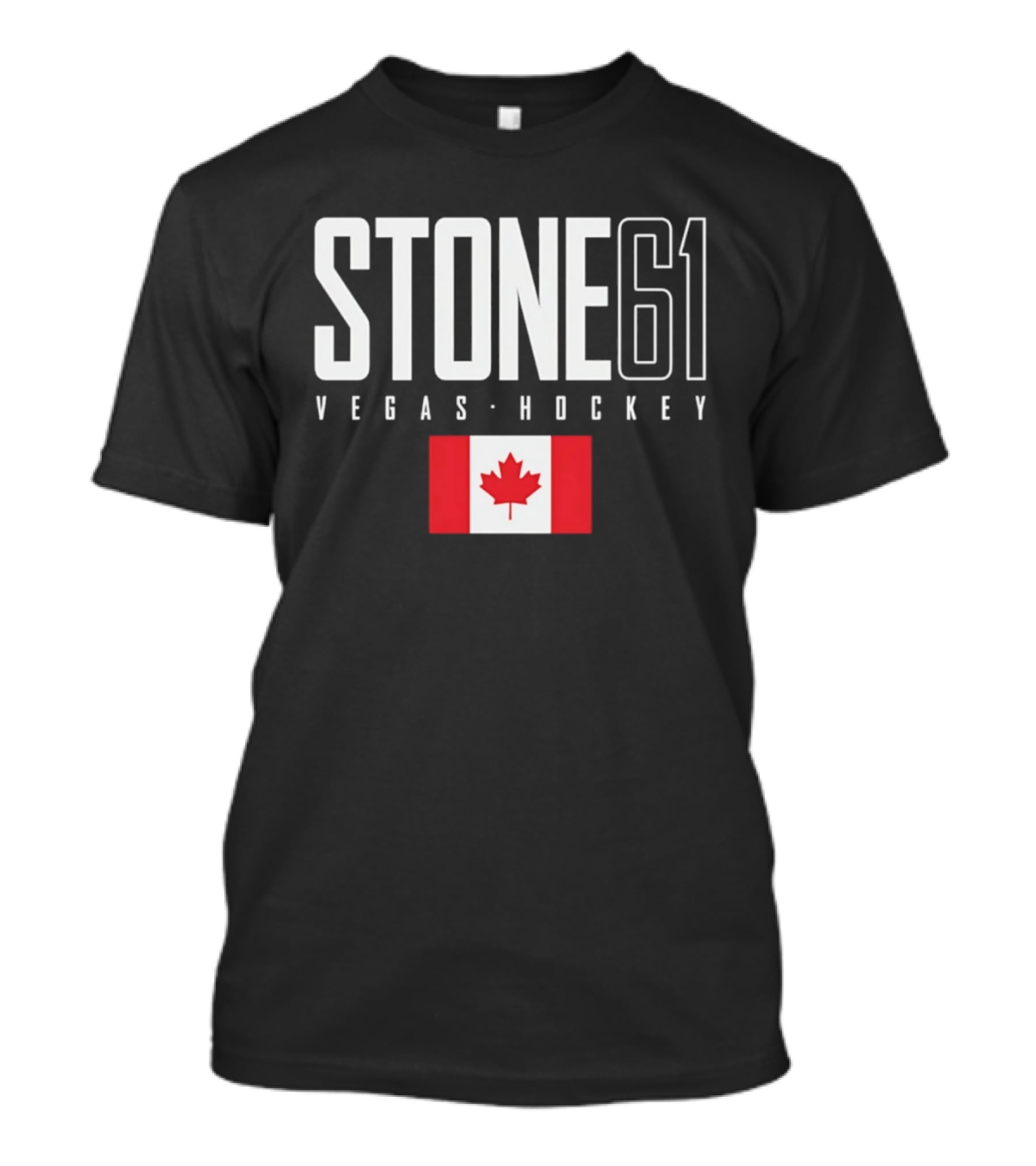 Vegas Hockey Stone 61 Canada Flag T-Shirt