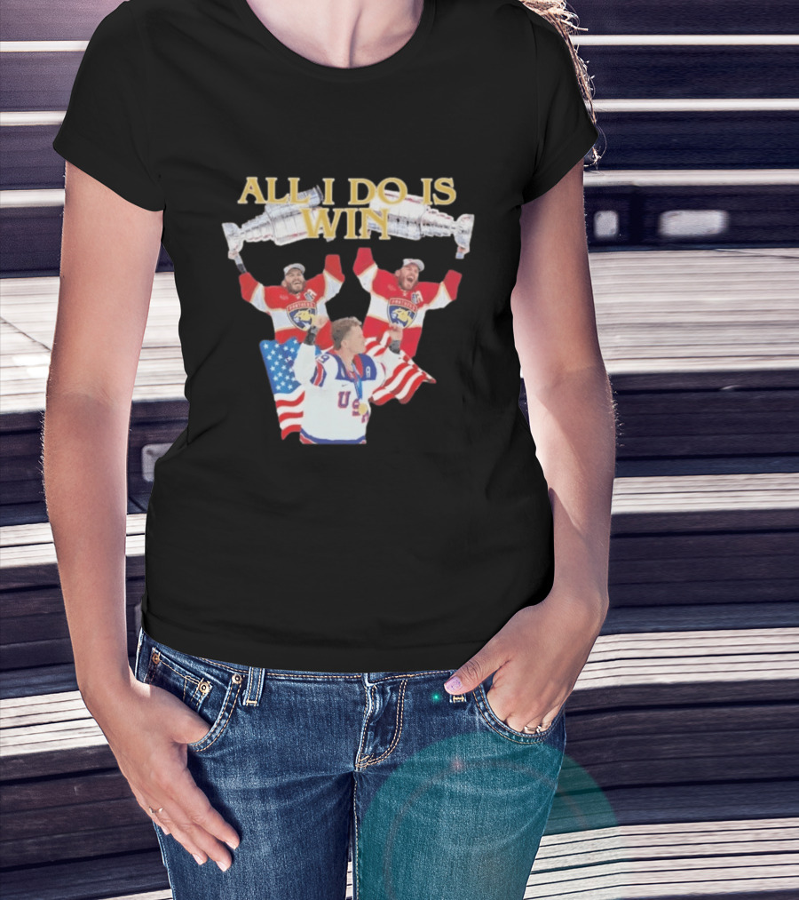 All I Do Is Win Matthew Tkachuk USA Hockey Panthers Flag T-Shirt