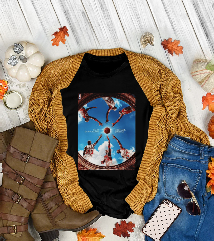 Feliz Cumpleaños Michael Jordan Basketball Reach Sky 23 T-Shirt