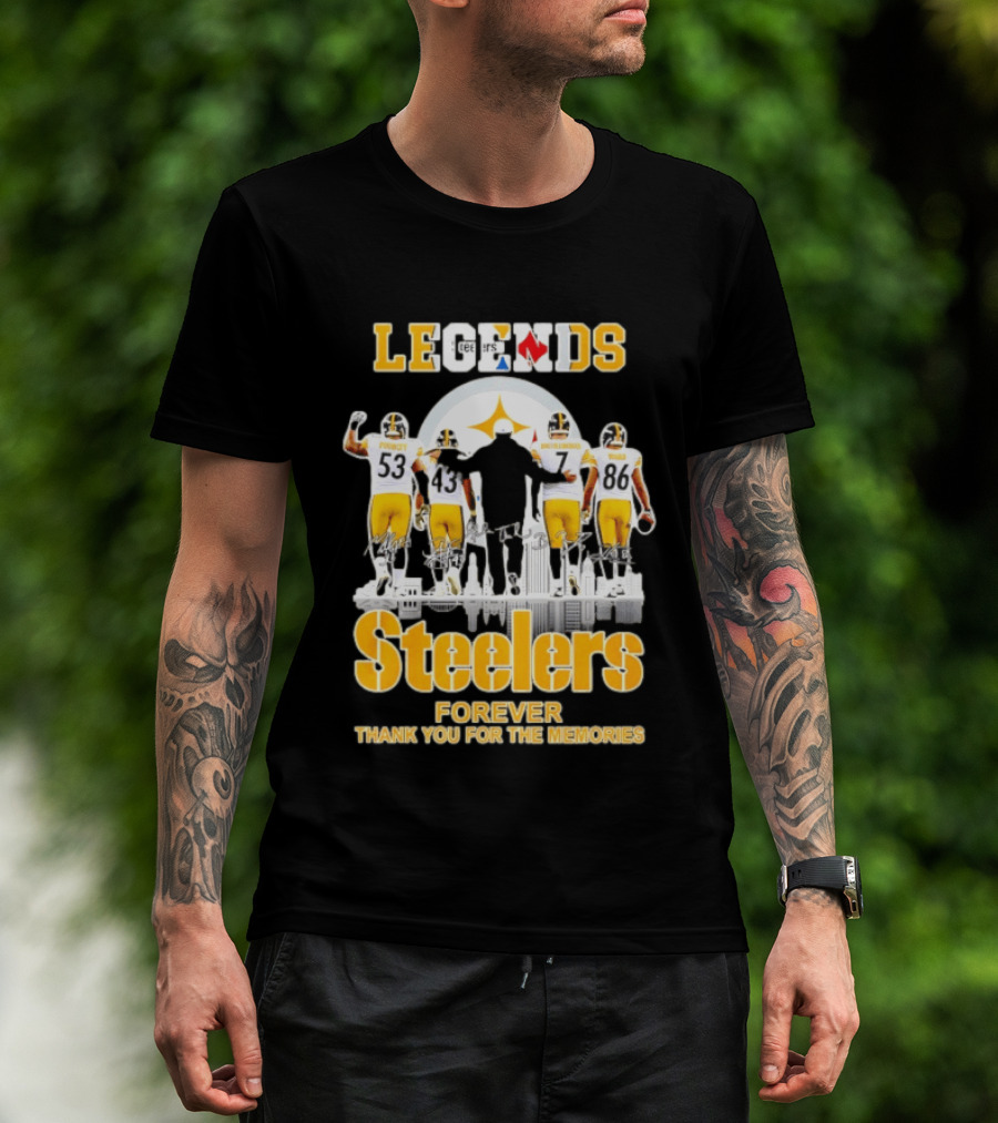 Steelers Legends Forever Thank You For The Memories City Skyline T-Shirt