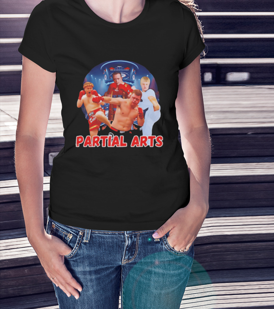 Partial Arts Fighters In Arena Battle T-Shirt