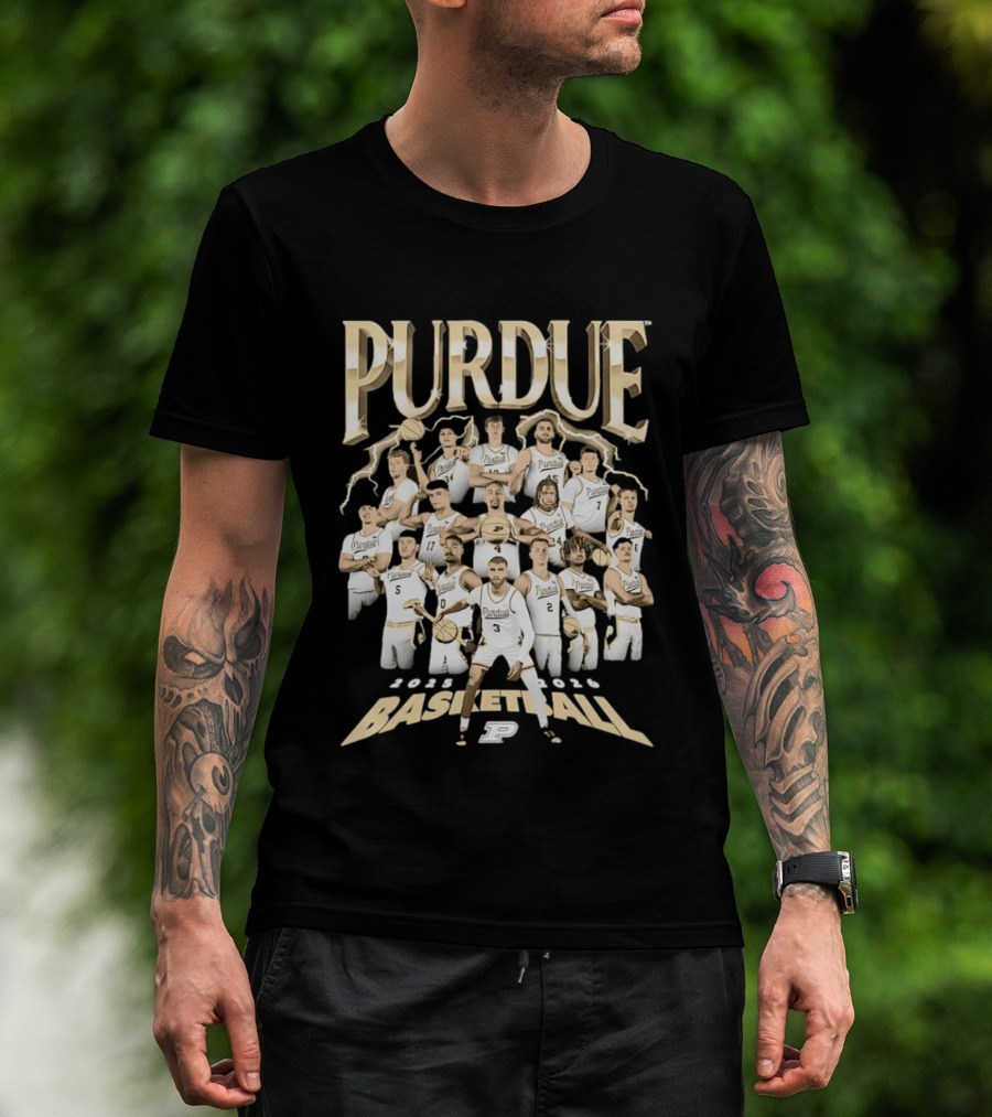 Purdue Boilermakers 2025 2026 Basketball Team Players Collage T-Shirt