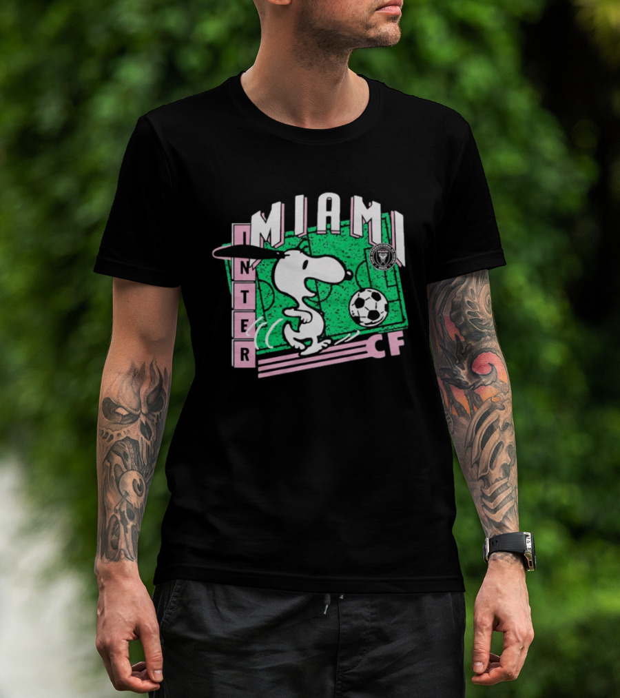 Inter Miami CF Snoopy Soccer Peanuts Collaboration T-Shirt