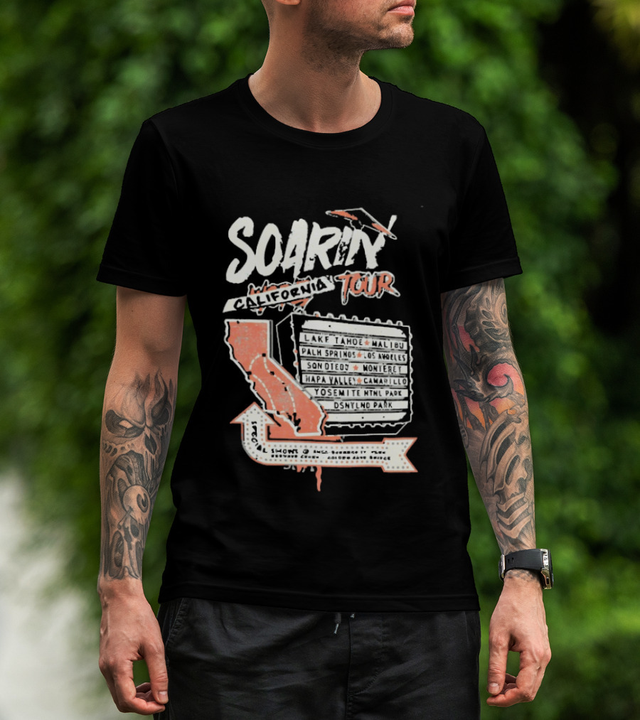 Soarin California Tour 2026 California Map And Airplane T-Shirt