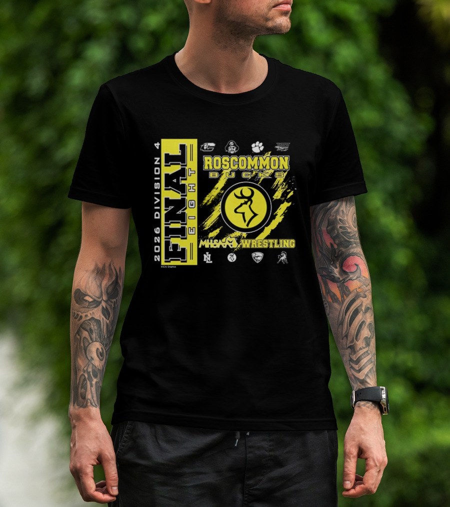 Roscommon Bucks 2026 Final Eight MHSAA Wrestling Division 4 T-Shirt
