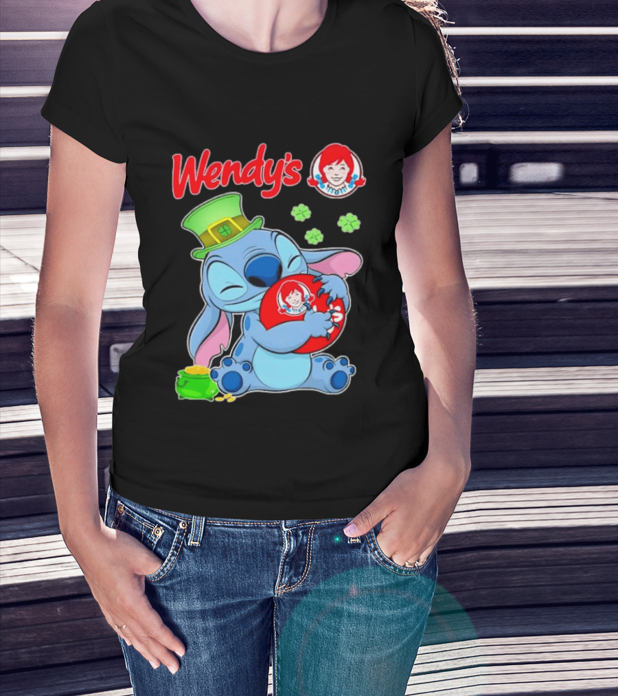 Wendy's Leprechaun Hat Stitch Hugging St Patricks Day T-Shirt
