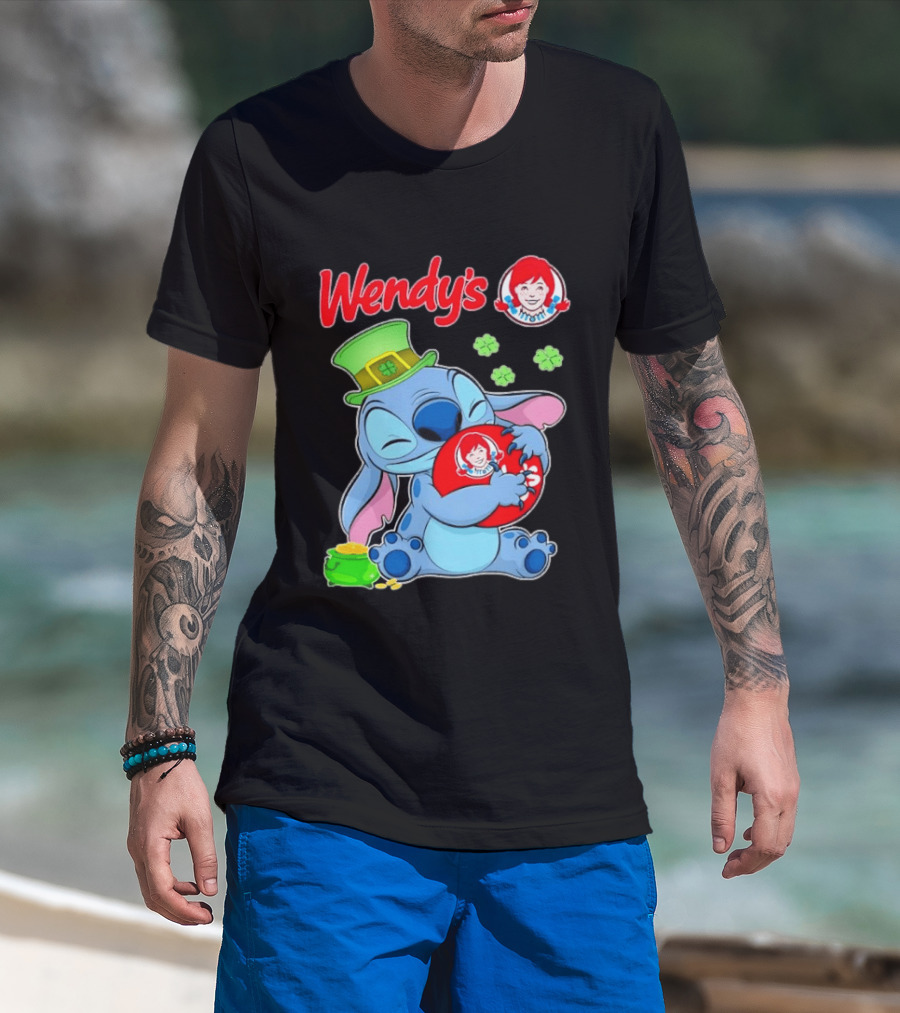 Wendy's Leprechaun Hat Stitch Hugging St Patricks Day T-Shirt