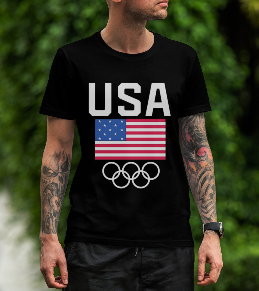 USA Flag Olympic Rings Team USA T-Shirt