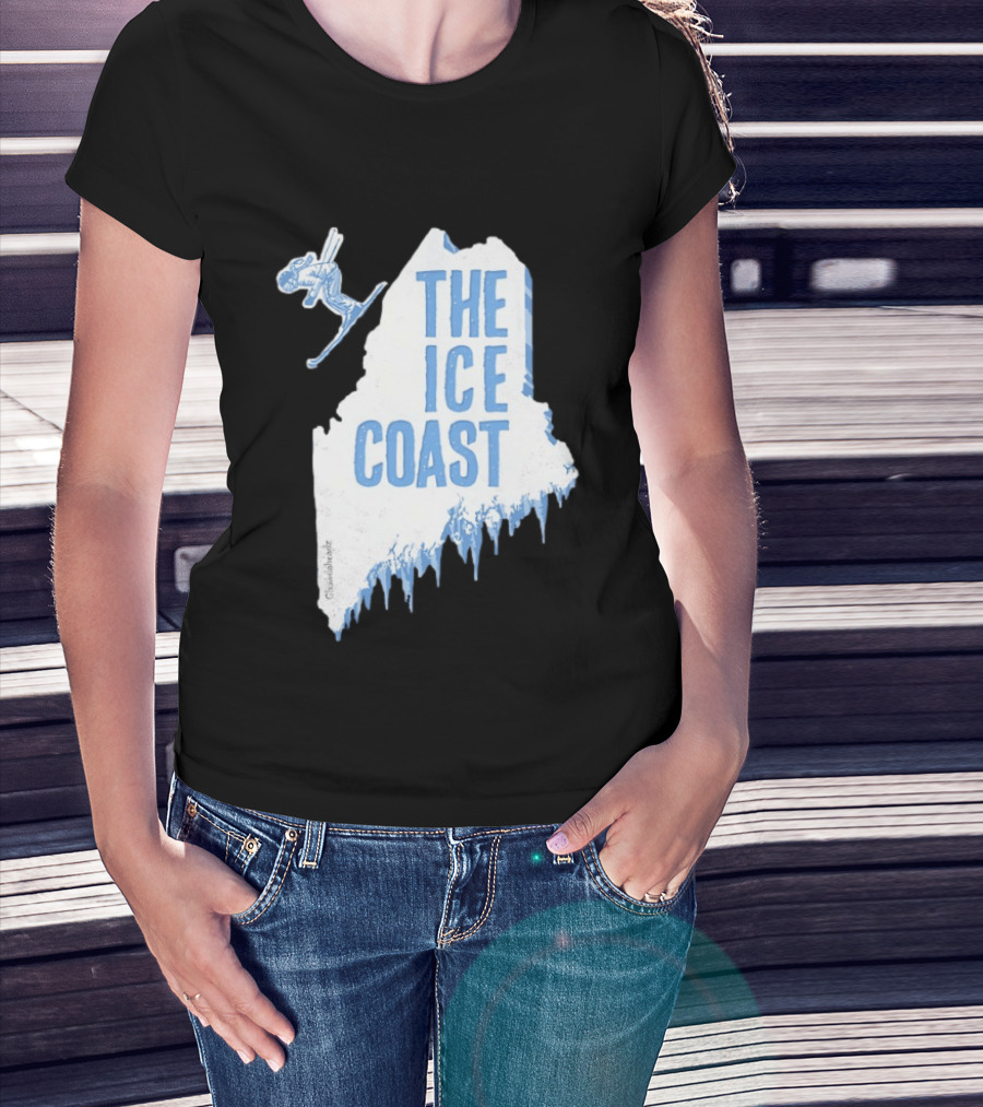 The Ice Coast Skier Jumping Map T-Shirt