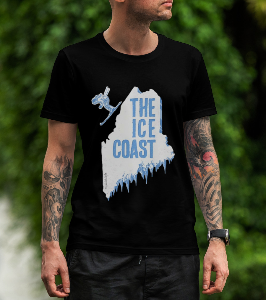 The Ice Coast Skier Jumping Map T-Shirt