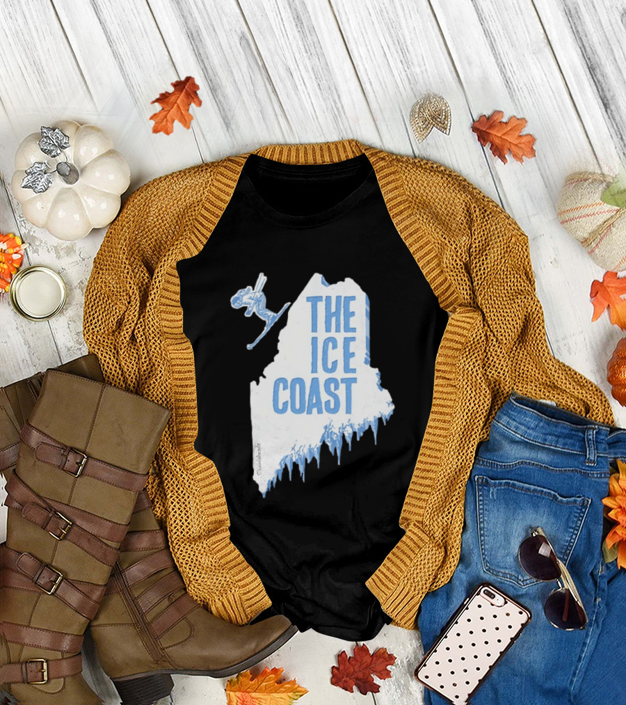 The Ice Coast Skier Jumping Map T-Shirt