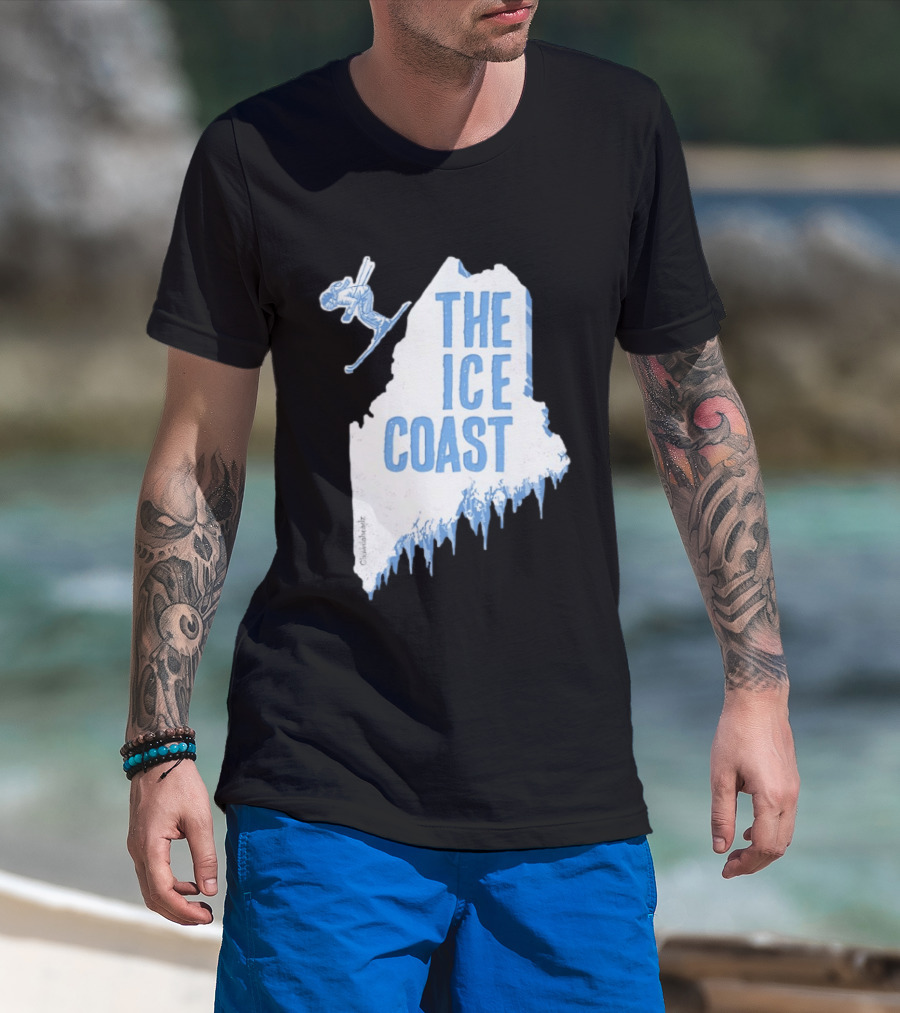 The Ice Coast Skier Jumping Map T-Shirt