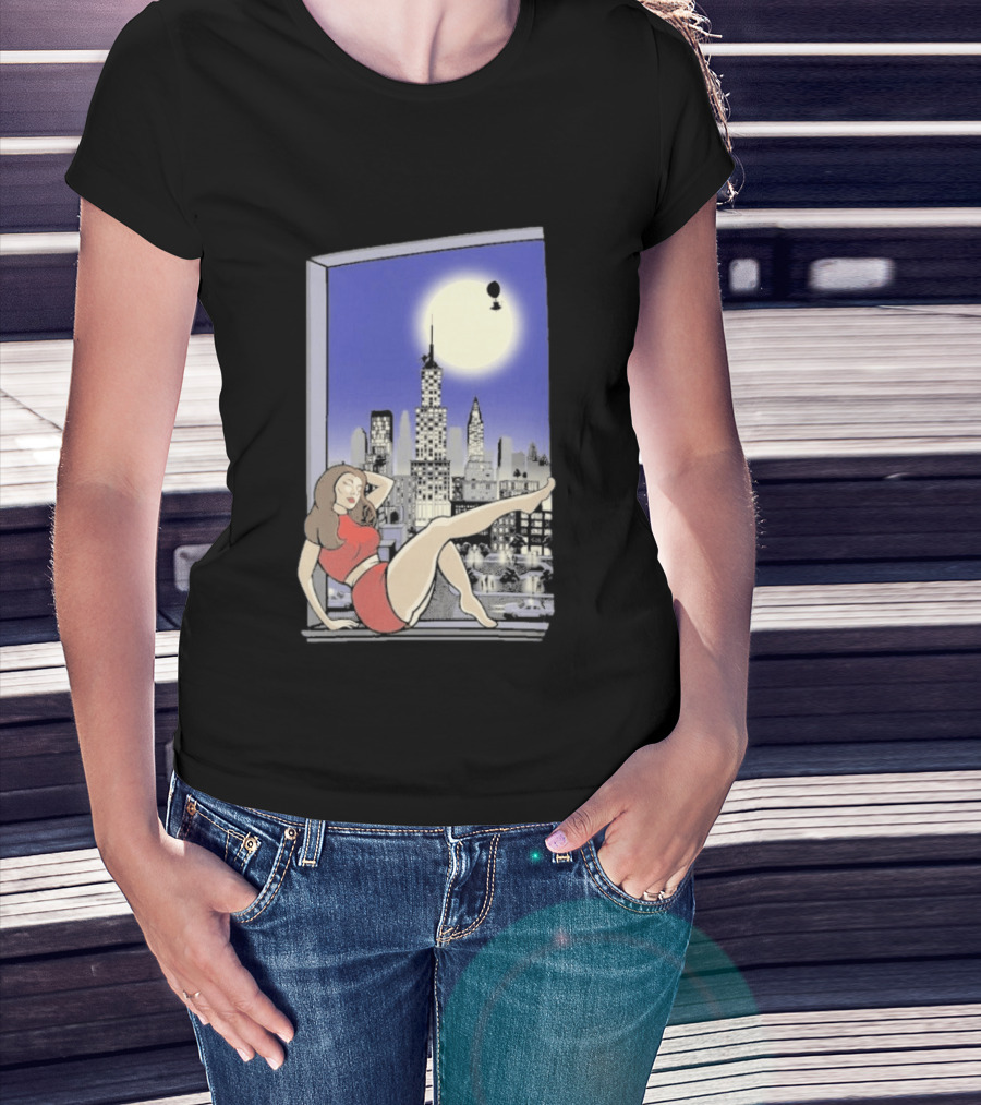 Pauline TheSpaceVixen Urban Moonlit Cityscape T-Shirt
