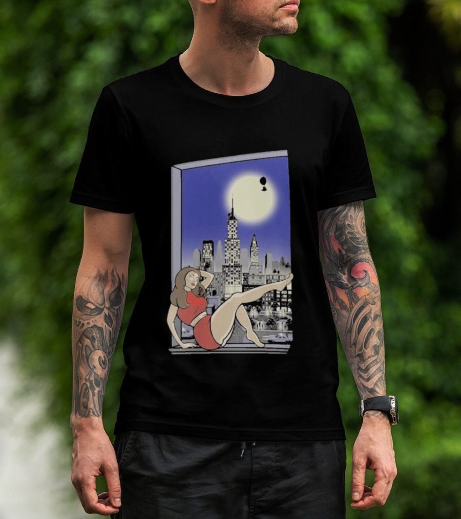 Pauline TheSpaceVixen Urban Moonlit Cityscape T-Shirt