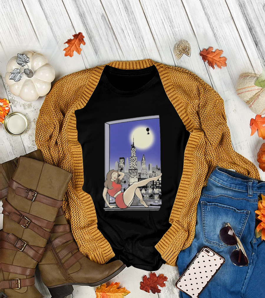 Pauline TheSpaceVixen Urban Moonlit Cityscape T-Shirt