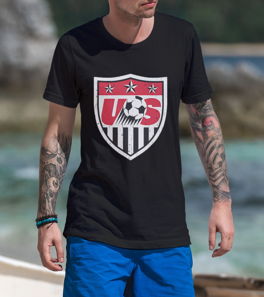 U.S. Soccer Stars And Stripes Emblem With Soccer Ball T-Shirt