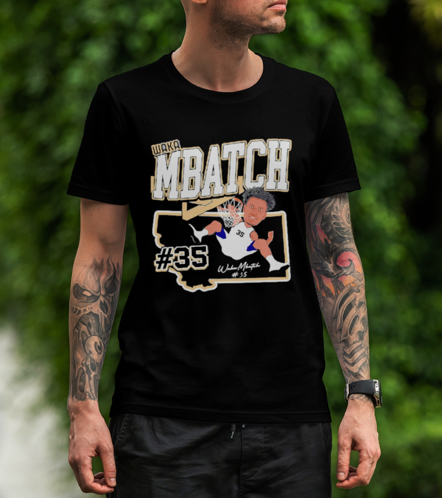 Waka Mbatch Montana State Bobcats Basketball #35 Caricature '26 T-Shirt
