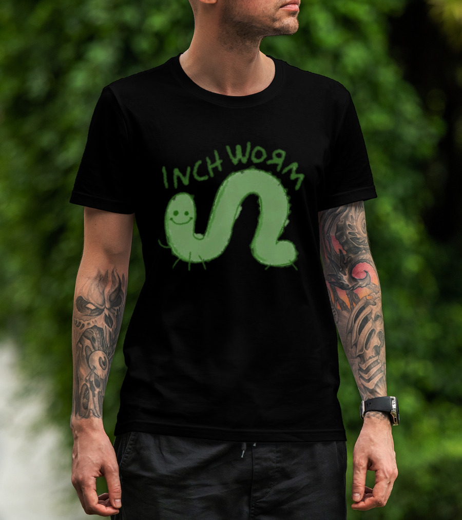 Zane Little Inch Worm Happy Green Cartoon T-Shirt