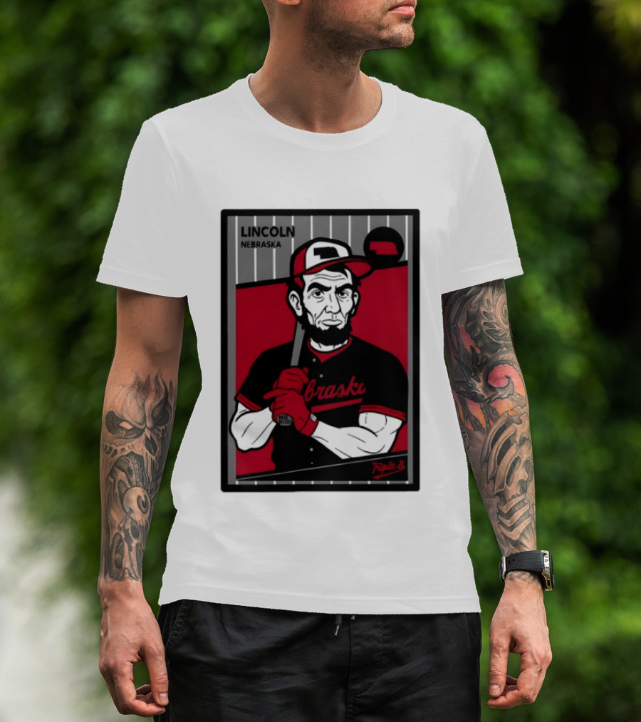Lincoln Nebraska Cornhuskers Baseball Card Triple B T-Shirt