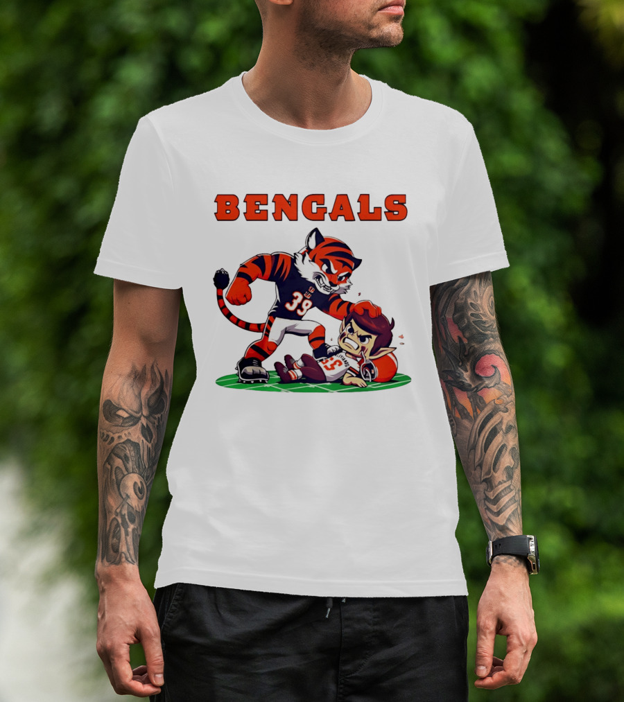 Cincinnati Bengals Rivals Cleveland Browns Cartoon T-Shirt