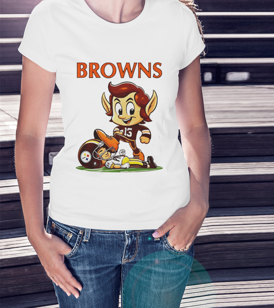 Cleveland Browns Victory Over Pittsburgh Steelers Rivalry Brownie T-Shirt