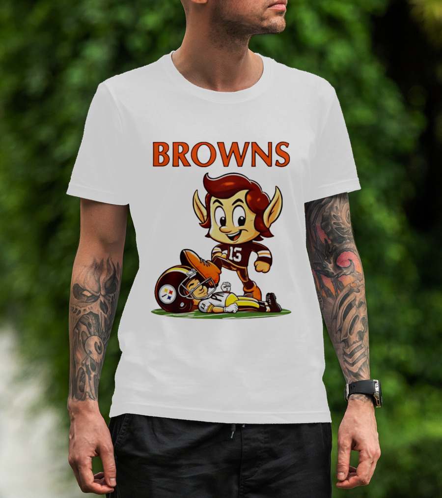 Cleveland Browns Victory Over Pittsburgh Steelers Rivalry Brownie T-Shirt