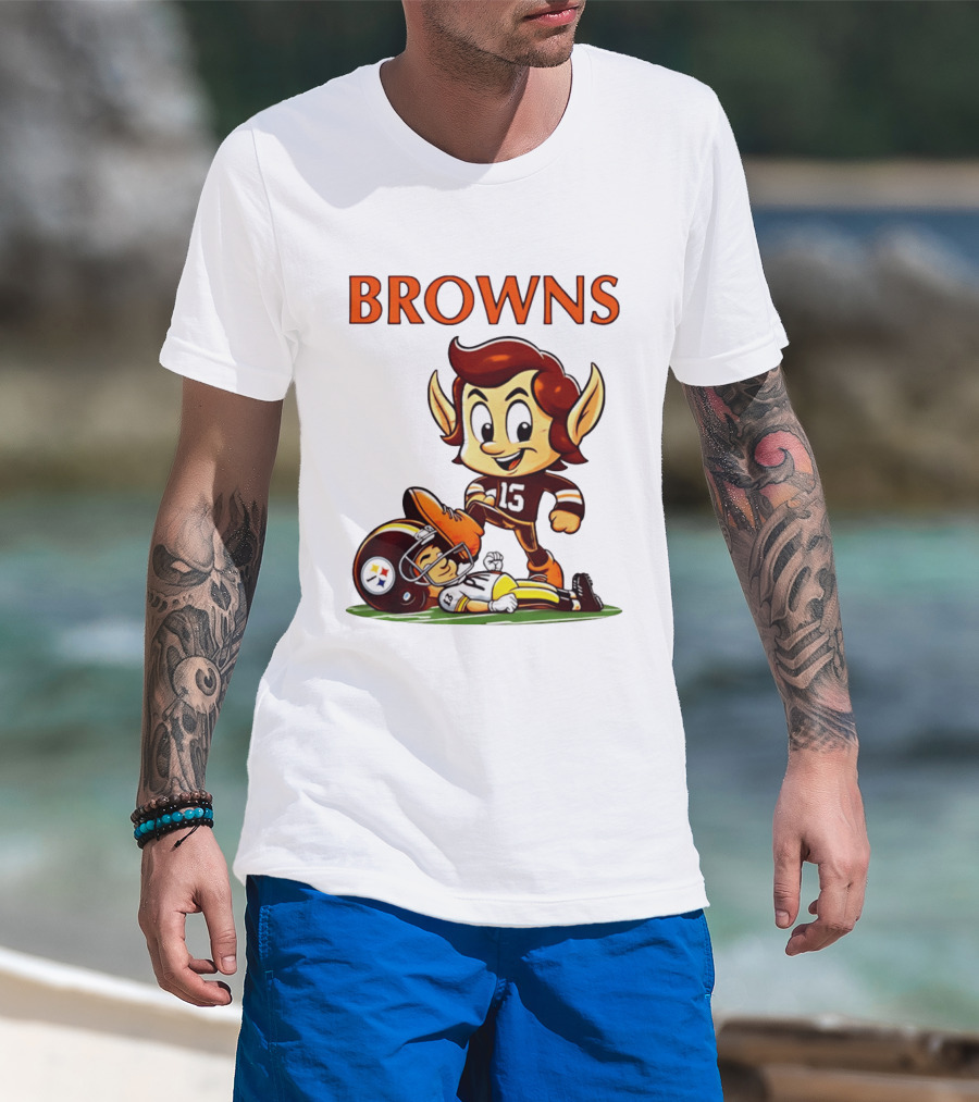 Cleveland Browns Victory Over Pittsburgh Steelers Rivalry Brownie T-Shirt