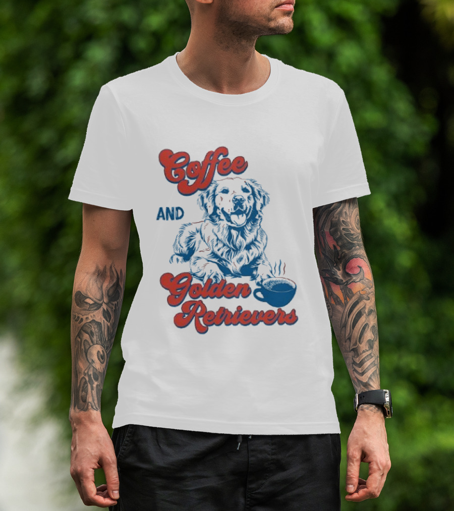 Coffee And Golden Retrievers Cozy Pet Lovers T-Shirt