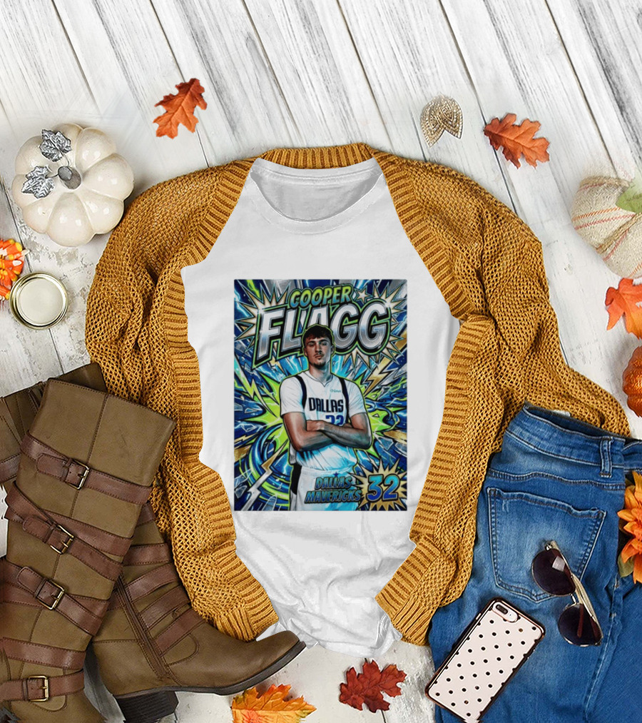 Cooper Flagg Dallas Mavericks 32 Comic T-Shirt
