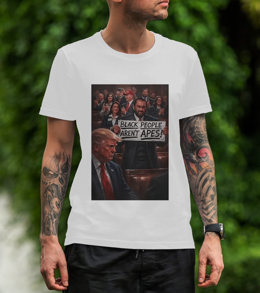 Black People Aren't Apes Anti Trump AI Green Protest Message T-Shirt