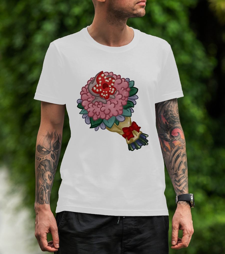 Demodog Valentine Bouquet Flowers Stranger Things Horror T-Shirt