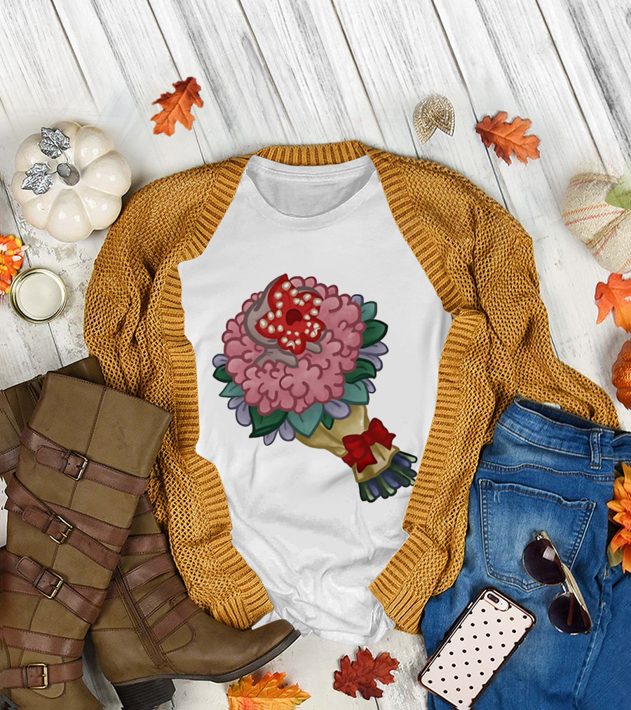 Demodog Valentine Bouquet Flowers Stranger Things Horror T-Shirt