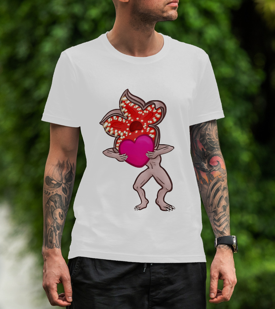 Demogorgon Embracing Heart Valentine Monster T-Shirt