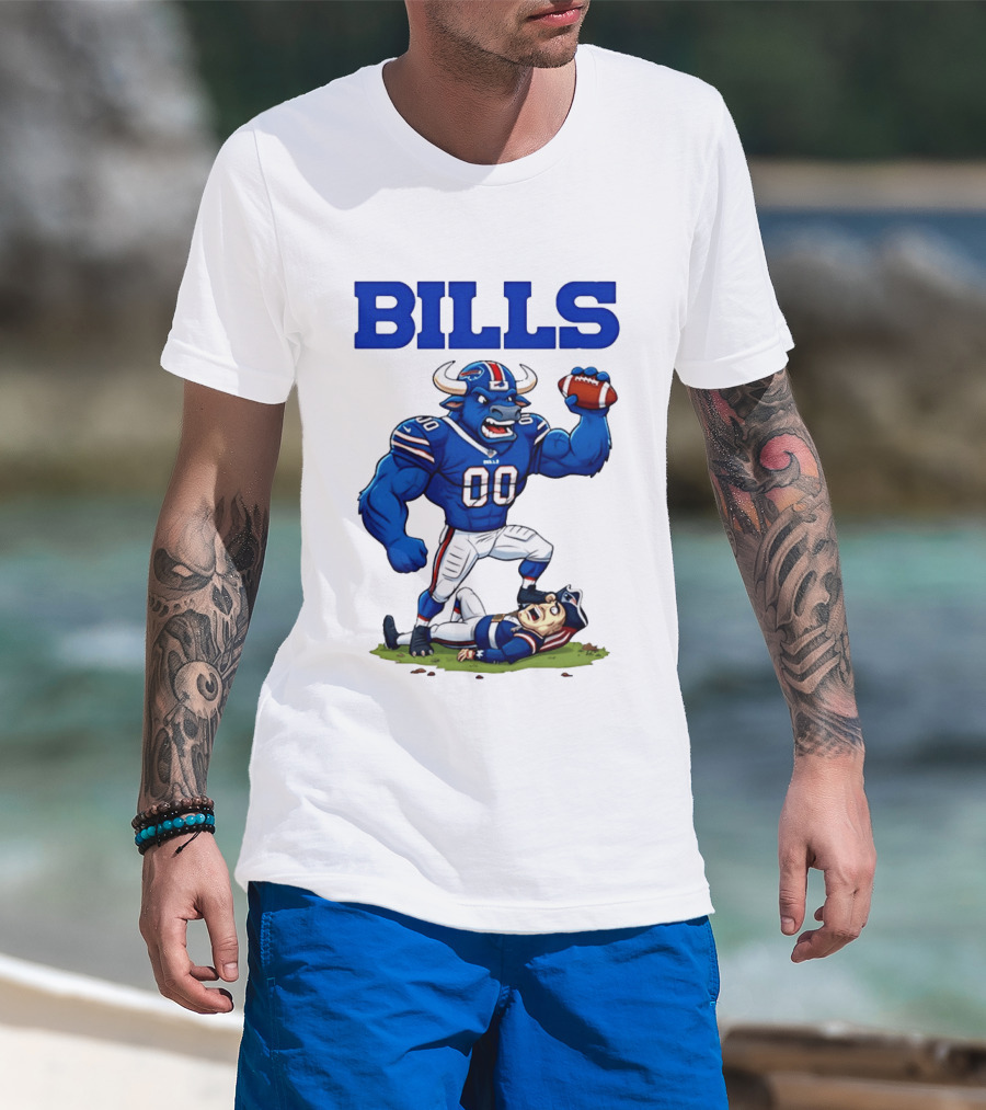 Buffalo Bills Vs New England Patriots Rivalry Comic Character Victory T-Shirt