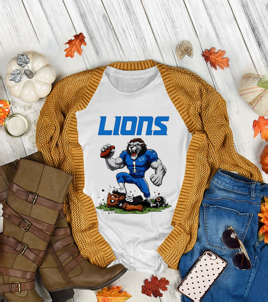 Detroit Lions Beat Bears NFL Rivalries Showdown T-Shirt