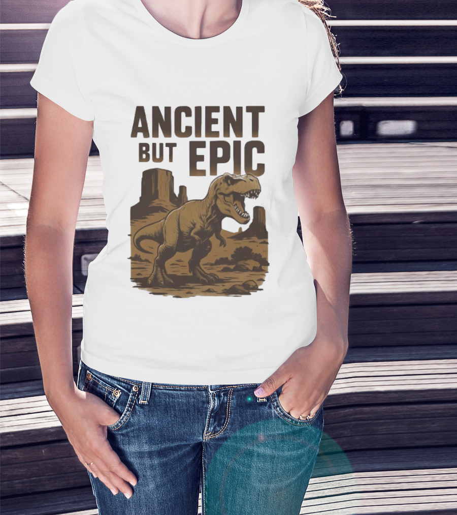 T. Rex Dinosaur Ancient But Epic Desert Scene T-Shirt