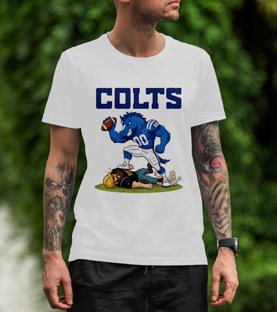 Colts Football Rivalry Humor Vs Steelers Comic T-Shirt