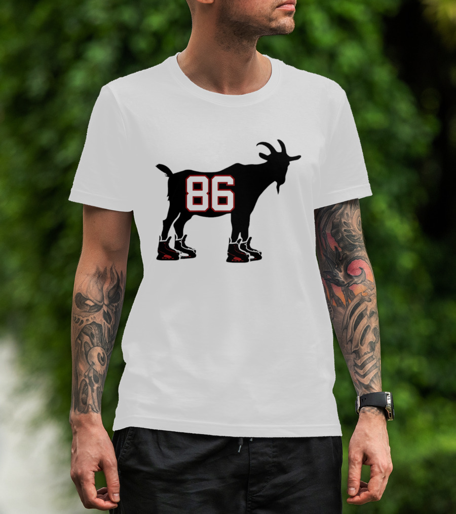 Jack Hughes GOAT 86 New Jersey Devils Tribute With Hockey Skates T-Shirt