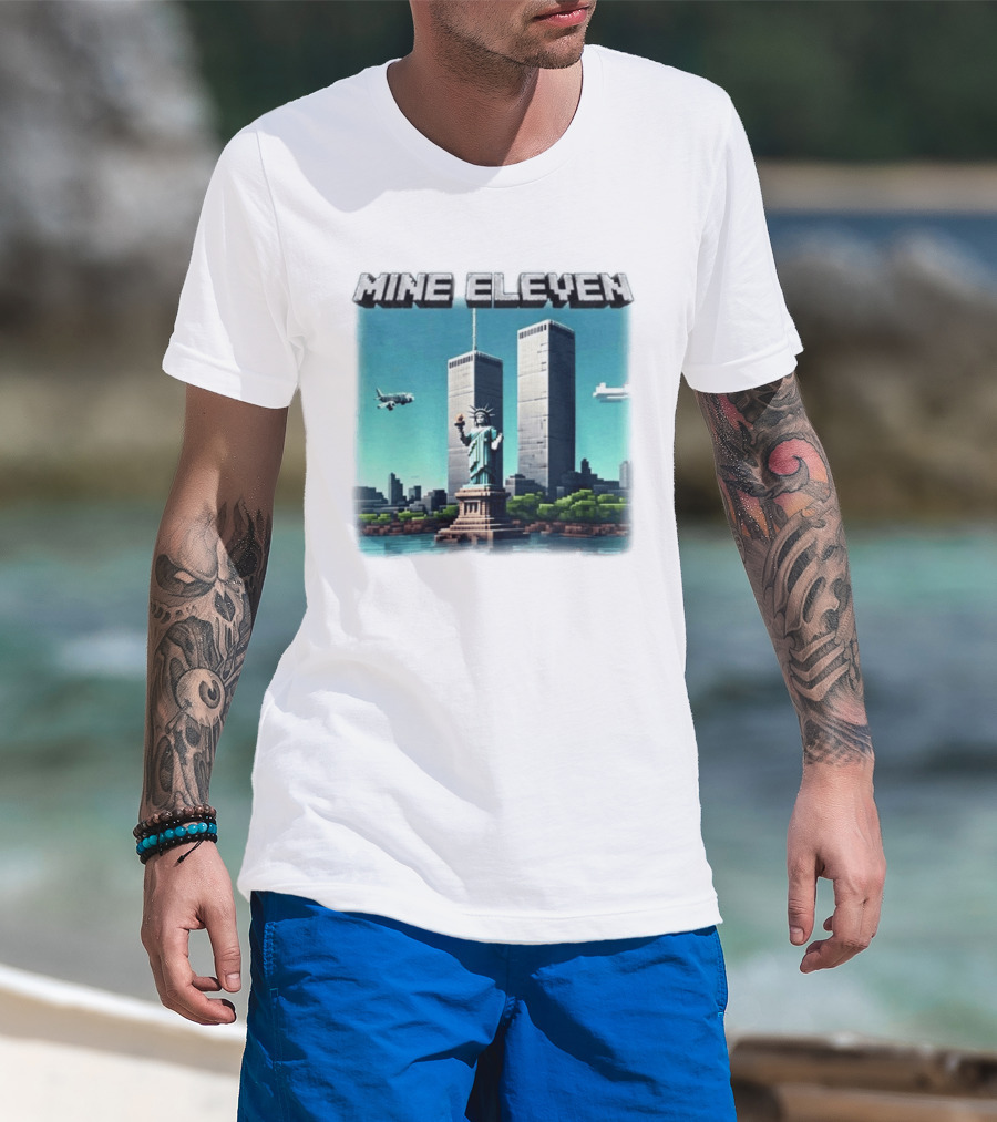 Mine Eleven Statue Of Liberty World Trade Center New York City T-Shirt