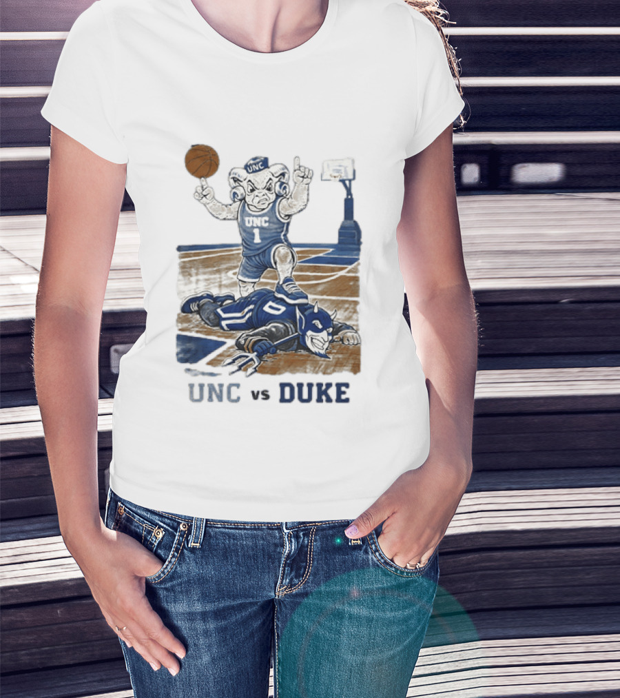 UNC Vs Duke Basketball Rivalry Game Mascot Showdown T-Shirt