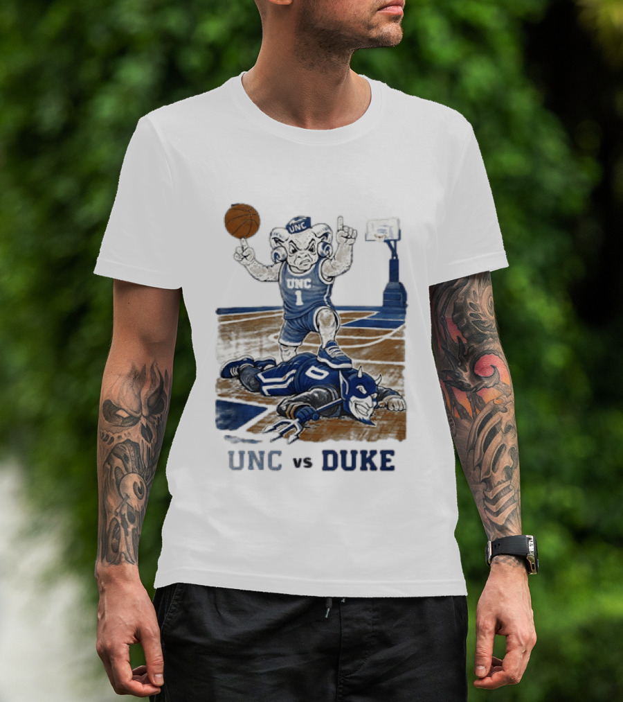 UNC Vs Duke Basketball Rivalry Game Mascot Showdown T-Shirt
