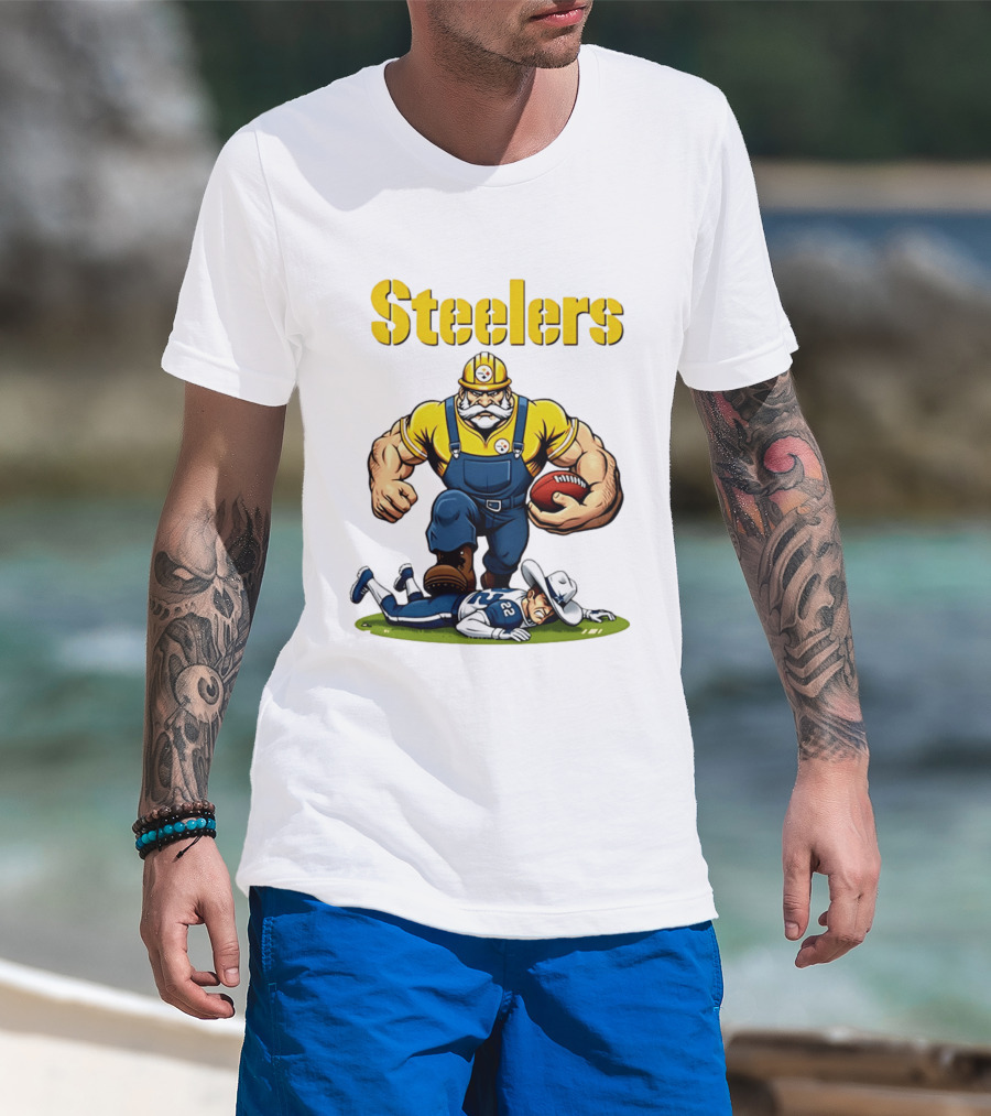Pittsburgh Steelers Vs Dallas Cowboys Rivalries Football Cartoon T-Shirt