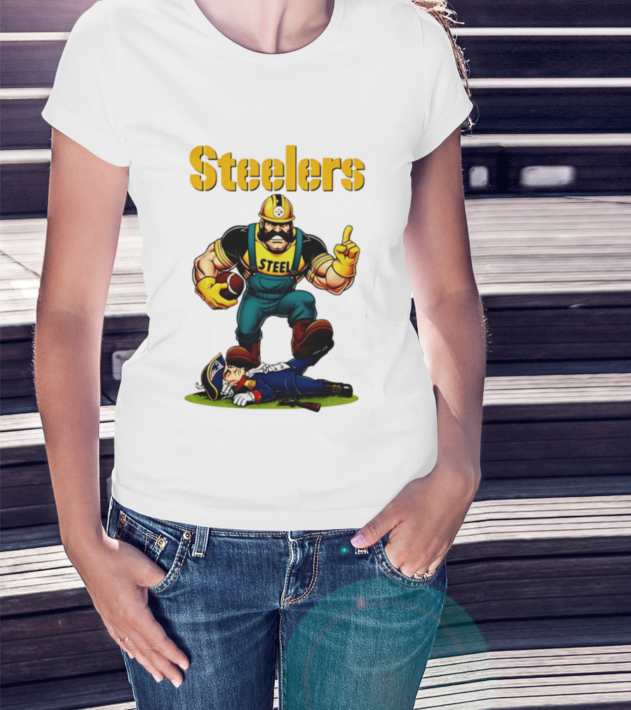 Pittsburgh Steelers Steelworker Triumphs Over New England Patriots Rivalry T-Shirt