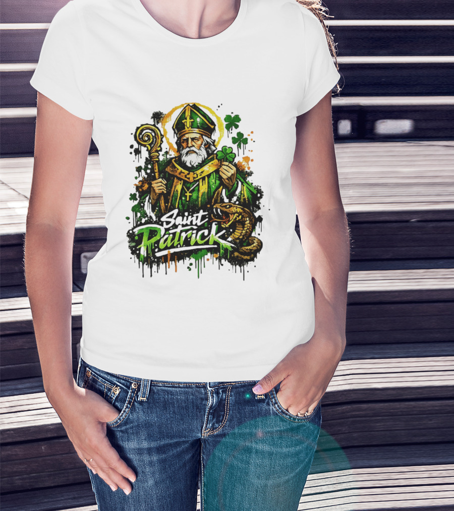 Saint Patrick Ireland St Patrick's Day With Shamrock And Snake T-Shirt