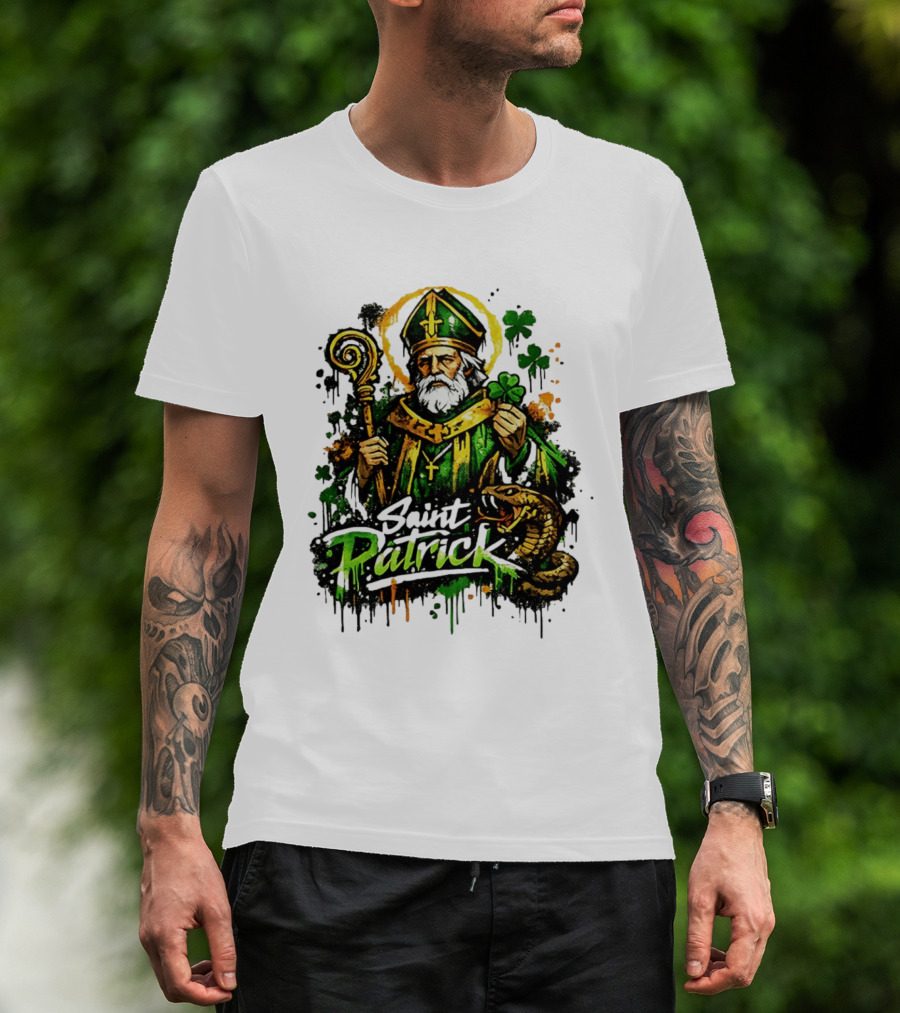 Saint Patrick Ireland St Patrick's Day With Shamrock And Snake T-Shirt