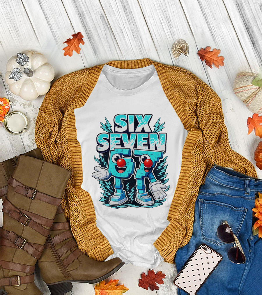 Six Seven 67 Red Nose Characters with Excited Expressions T-Shirt