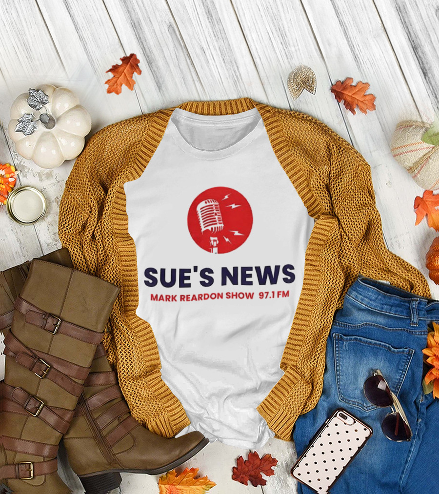 Sue's News Mark Reardon Show 97.1 FM Red Microphone T-Shirt