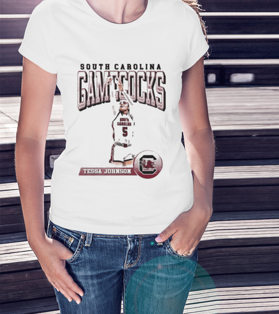 South Carolina Gamecocks Tessa Johnson WNBA Player Basketball Team T-Shirt
