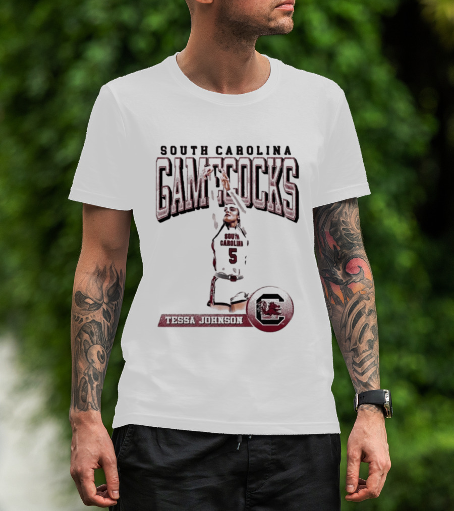 South Carolina Gamecocks Tessa Johnson WNBA Player Basketball Team T-Shirt
